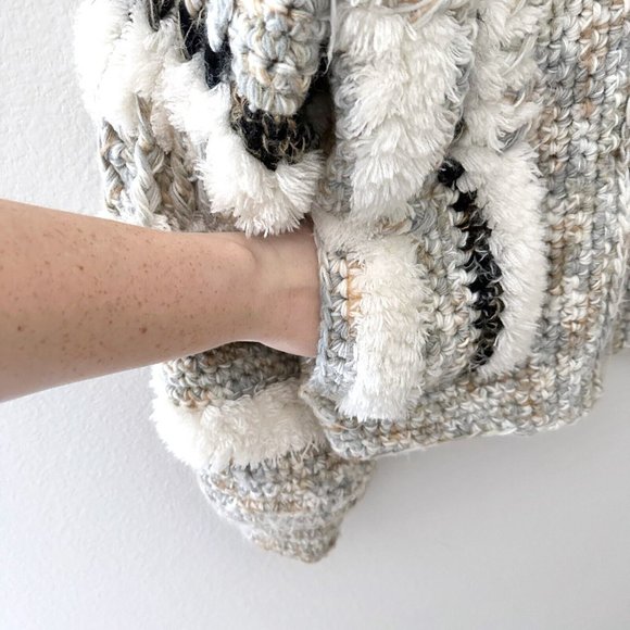 Vintage Le Sweater Chunky Knit Zipper Front Cardigan Size Medium - Picture 4 of 7